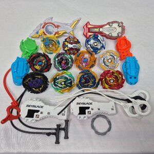 Beyblade Burst Lot Multicolor Tops with Launcher Set of 28 TAKARA TOMY & Hasbro